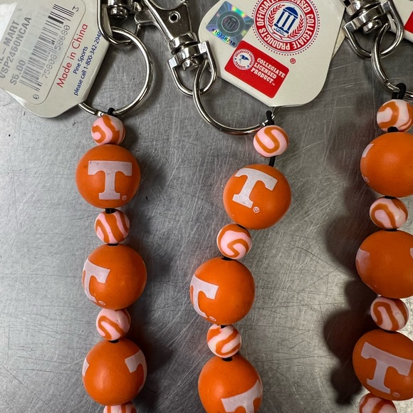 COPY - Set of 7 Tennessee Vols Handmade Clay Beads Keychains NWT - Picture 4 of 4